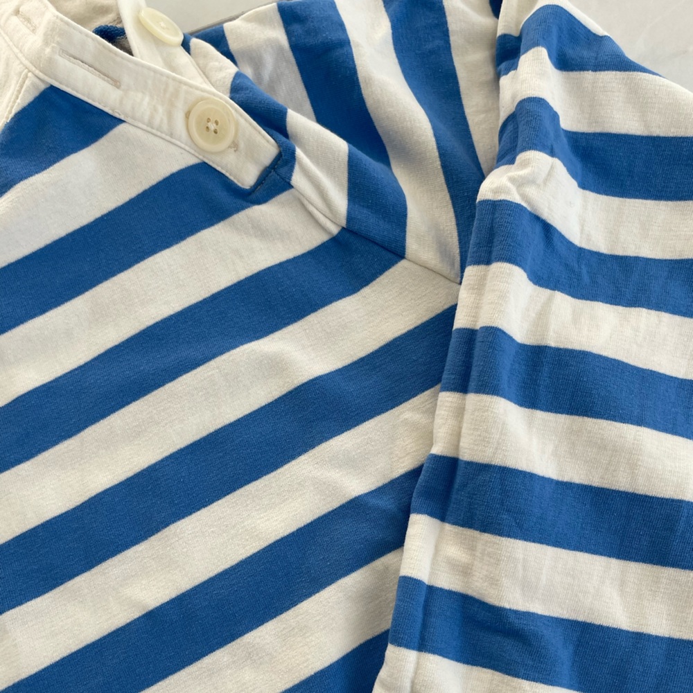J. Crew White and Blue Casual Shirt